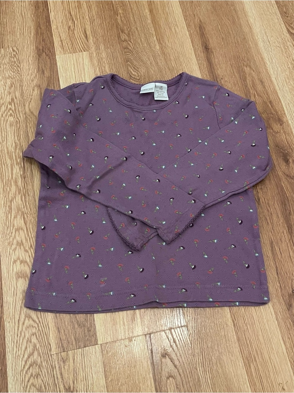 Cherokee Purple Long Sleeve Tee with Floral Motif